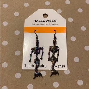 Halloween earrings (skeleton mermaid)